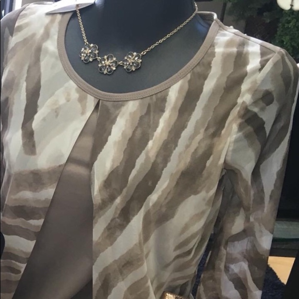 Picadilly Top Tank with Overlay Chiffon Zebra Prnt